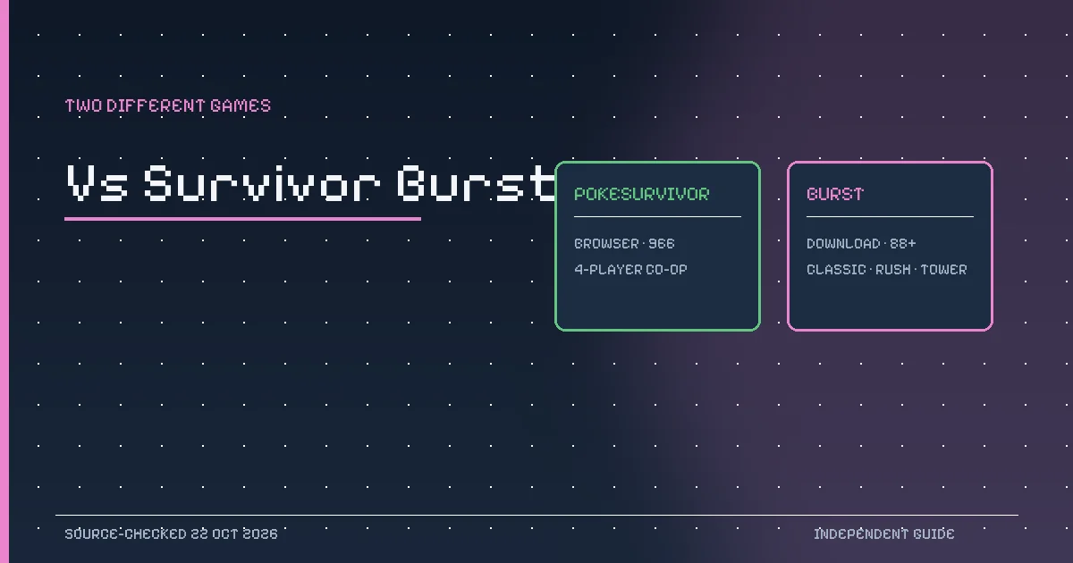Pikachu and Mewtwo pixel sprites from PokeSurvivor illustrating the comparison with Pokémon Survivor Burst.